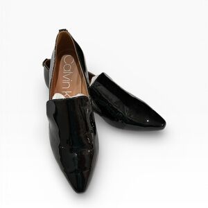Calvin Klein Shiny Black Loafers for Women